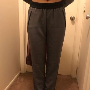 Banana republic Drapey pant faux leather trim NWT